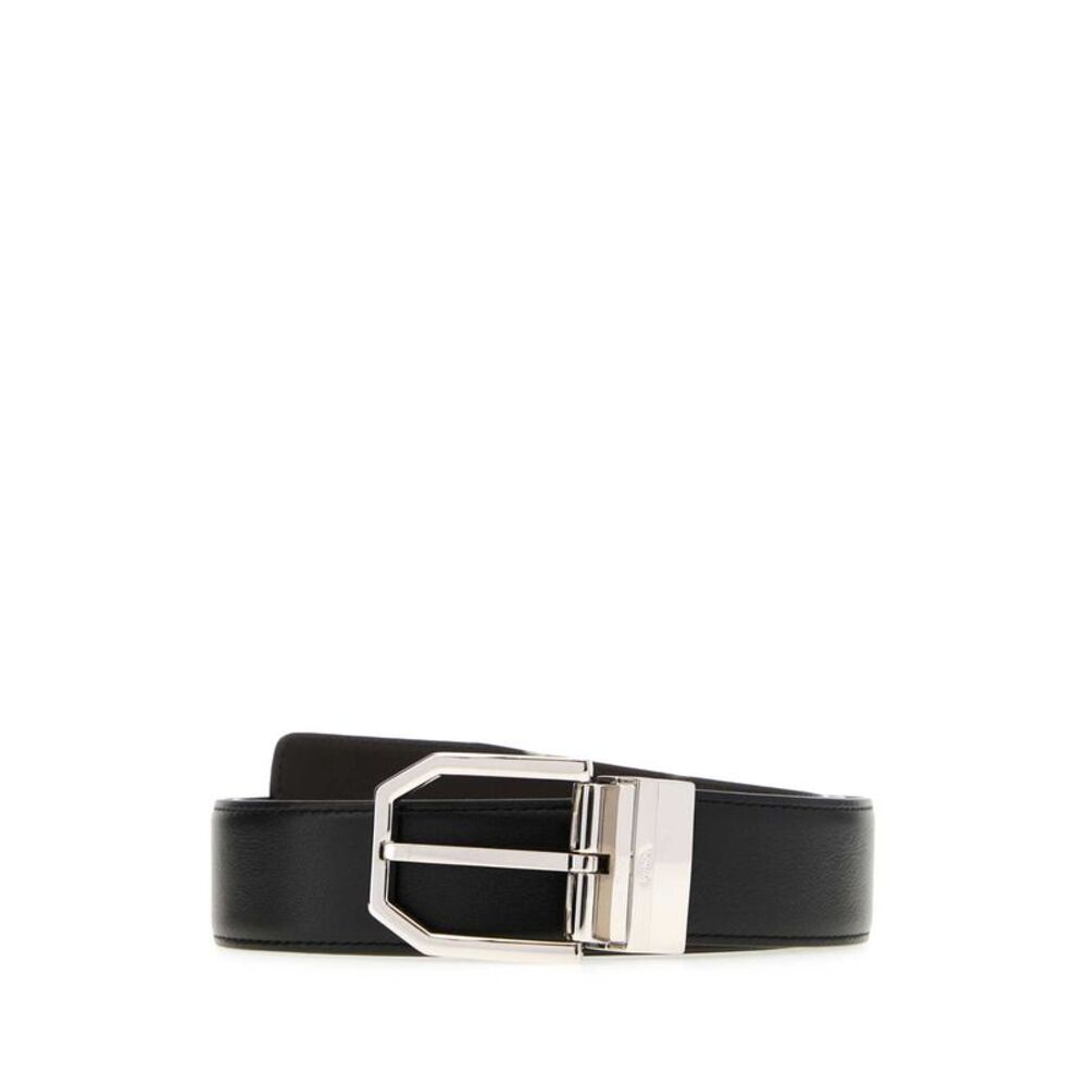 Brioni Men Black Leather Reversible Belt